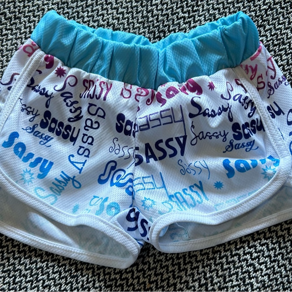 Cute Comfy Sassy Kids Printed Shorts - Blue and White